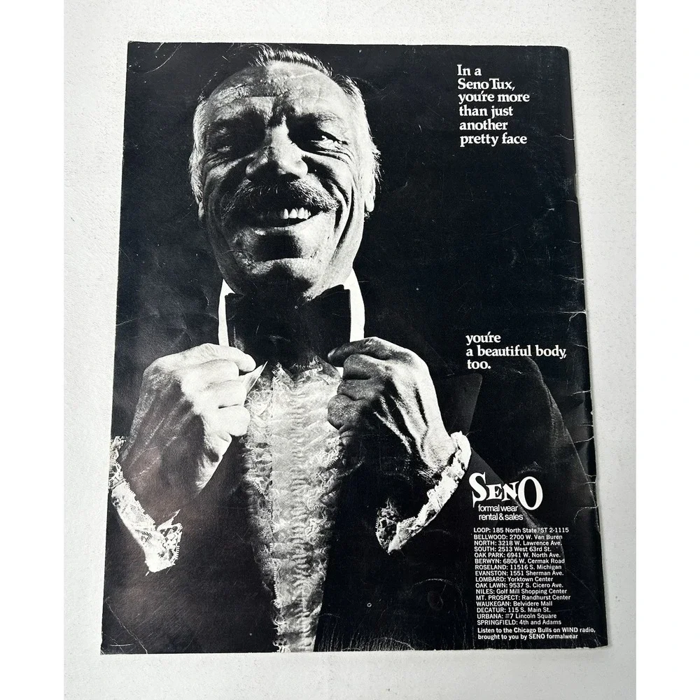 1971 3/30 Court‎ Side Full Playoff Basketball Program LA Lakers @ Chicago Bulls